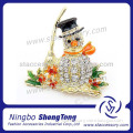 Rhinestone Christmas Snowman Snowflake Brooch Enamel Holiday Brooch Pin Gift xmas